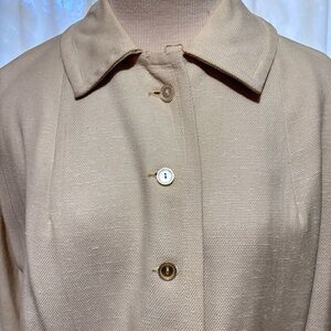 Vintage H Liebes of San Francisco Cream Button-Up Coat-Cotton & Silk Size 12